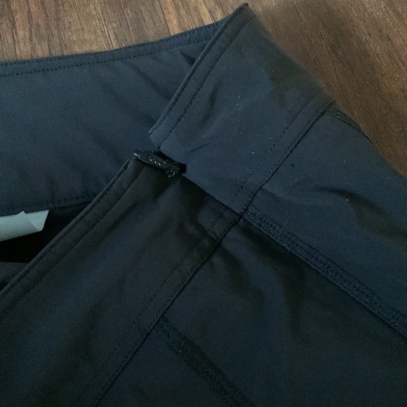 Athleta Large Black Pleated Seam Tie Waist Athletic Stretchy Skirt Skort - Picture 6 of 9